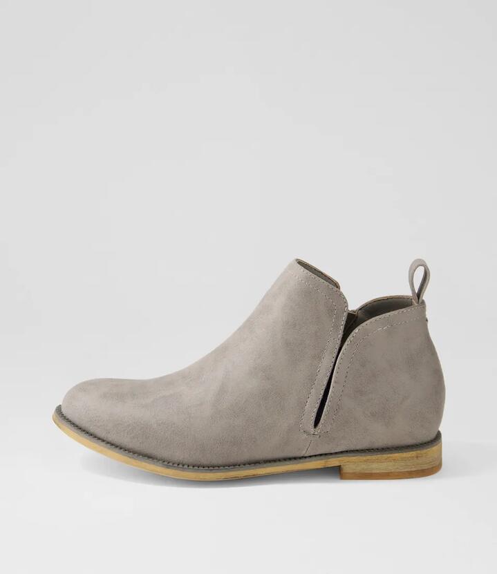 Fanda Grey Nubuck Pu Chelsea Boots