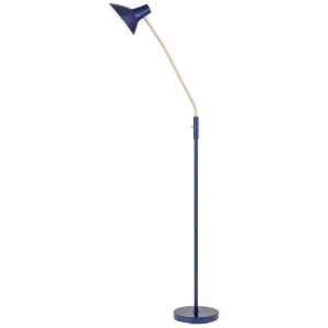 Farbon Floor Lamp, Blue, Brass