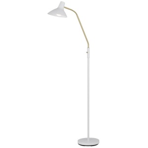 Farbon Floor Lamp, Brass, White