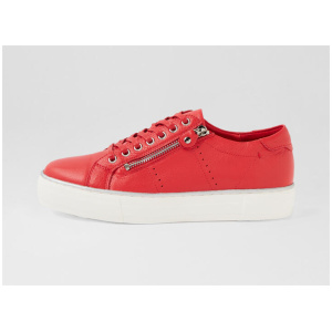 Feema Red White Leather Sneakers