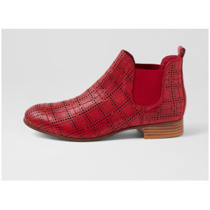 Fen Dark Red Leather Chelsea Boots