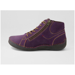 Fergey 67 Purple Leather Ankle Boots