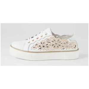 Ferny White Leather Sneakers