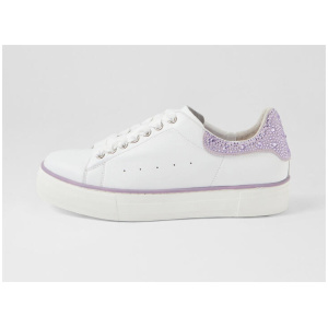Fhay White Lilac Leather Suede Sneakers