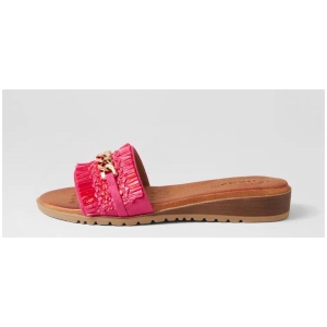 Flirty Hot Pink Raffia Sandals