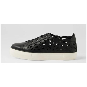 Flixx Black White Leather Sneakers