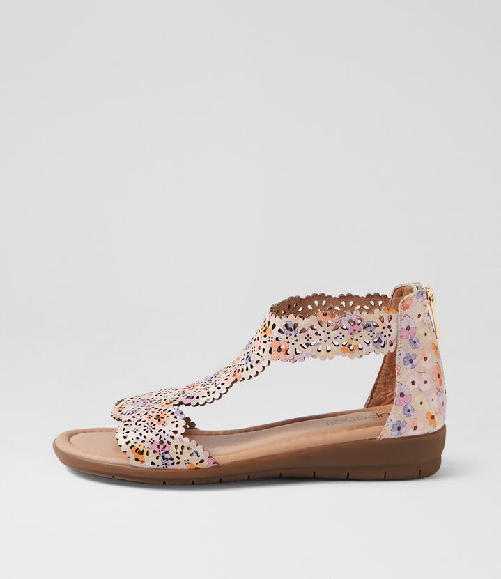 Floriea Pansy Leather Sandals