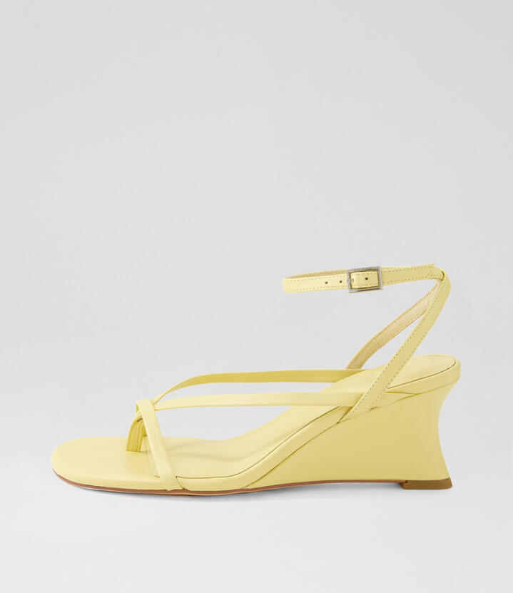 Florra Lemon Leather Sandals