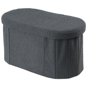 Folding Ottoman Storage Oval Footstool Stool Blanket Box