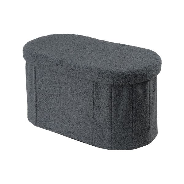 Folding Ottoman Storage Oval Footstool Stool Blanket Box