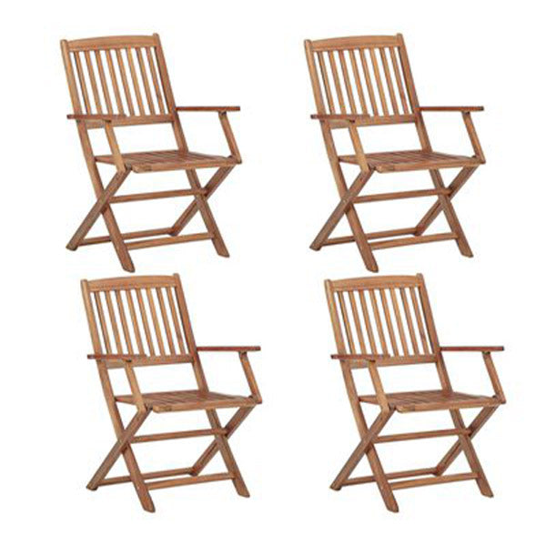 Folding Outdoor Chairs With Armrest 4 Pcs Solid Acacia Wood