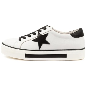Fonno White Black Leather Sneakers
