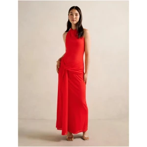 Forever New Women's Abby Halter Mesh Maxi Dress in Bright Red