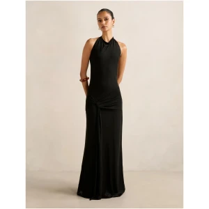 Forever New Women's Abby Petite Halter Mesh Maxi Dress in Black