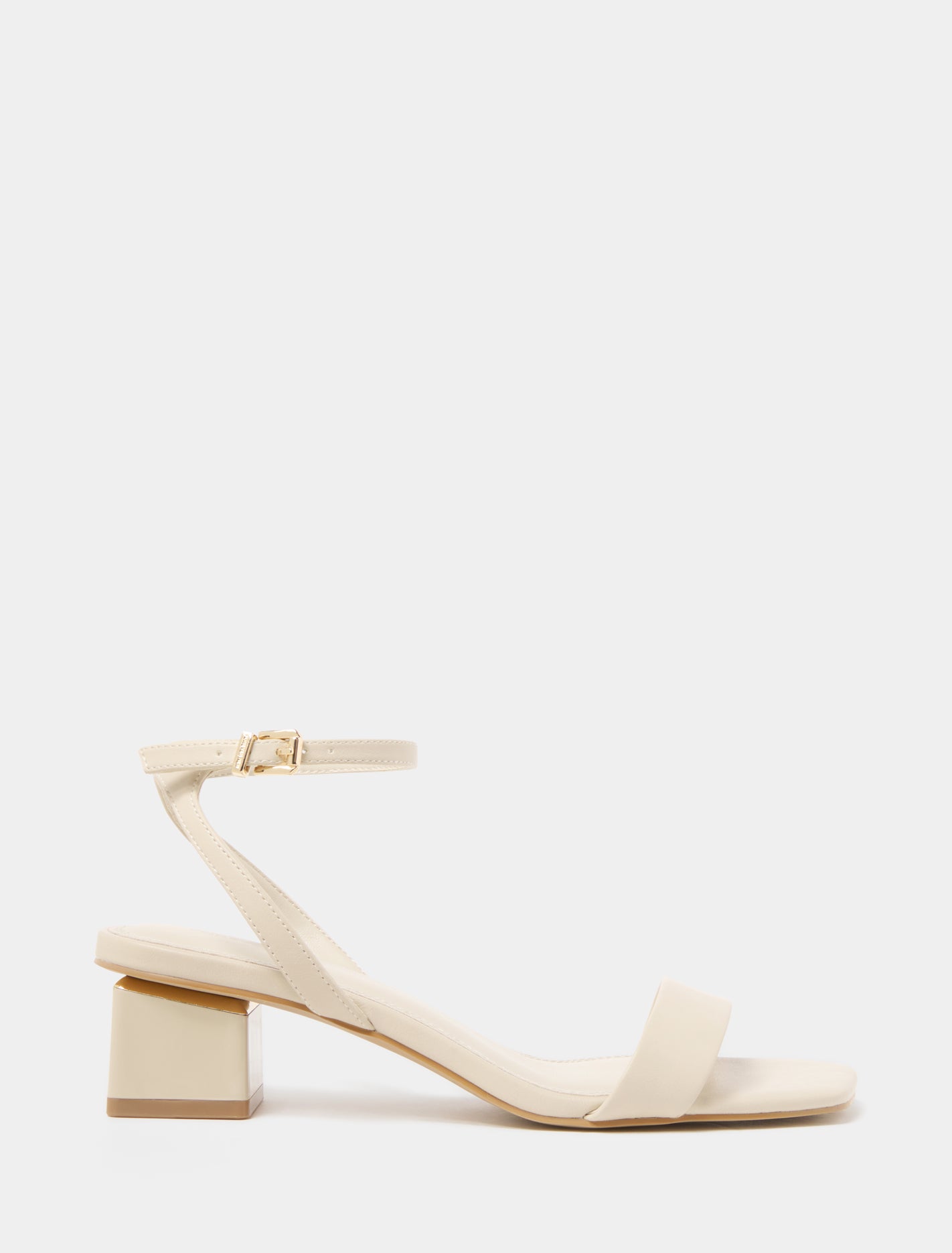 Forever New Women's Gaby Ankle Strap Block Heel Sandal in Nude