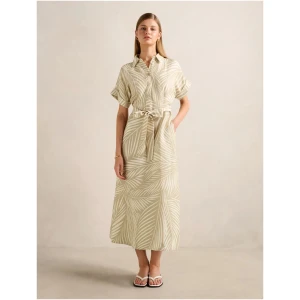 Forever New Women's Hilary Belted Linen Midi Dress in Tuxen Leaf