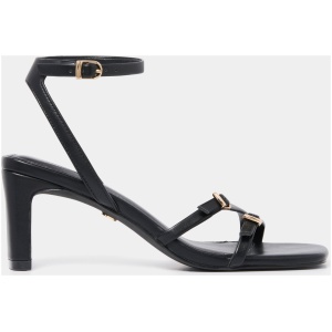 Forever New Women's Ines Asymmetrical Strapping Detail Sandal in Black