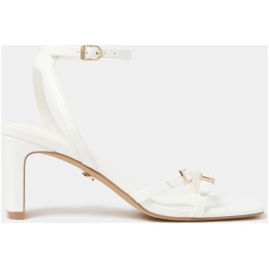 Forever New Women's Ines Asymmetrical Strapping Detail Sandal in White