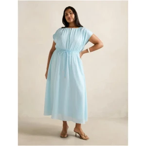 Forever New Women's Kathleen Curve Tie Midi Dress in Soft Blue