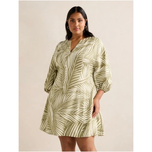 Forever New Women's Libby Curve Linen Mini Dress in Tuxen Leaf