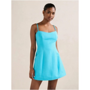 Forever New Women's Maura Petite Structured Mini Dress in Blue Atoll