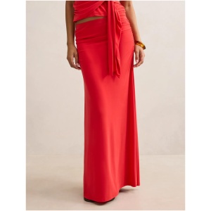 Forever New Women's Mimi Flute Maxi Skirt in Bright Red Co-Ord