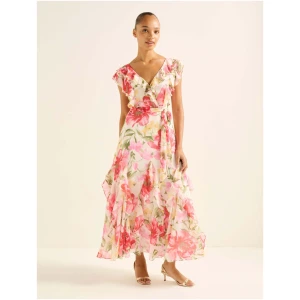 Forever New Women's Naya Ruffle Midi Dress in Red Lyell Floral