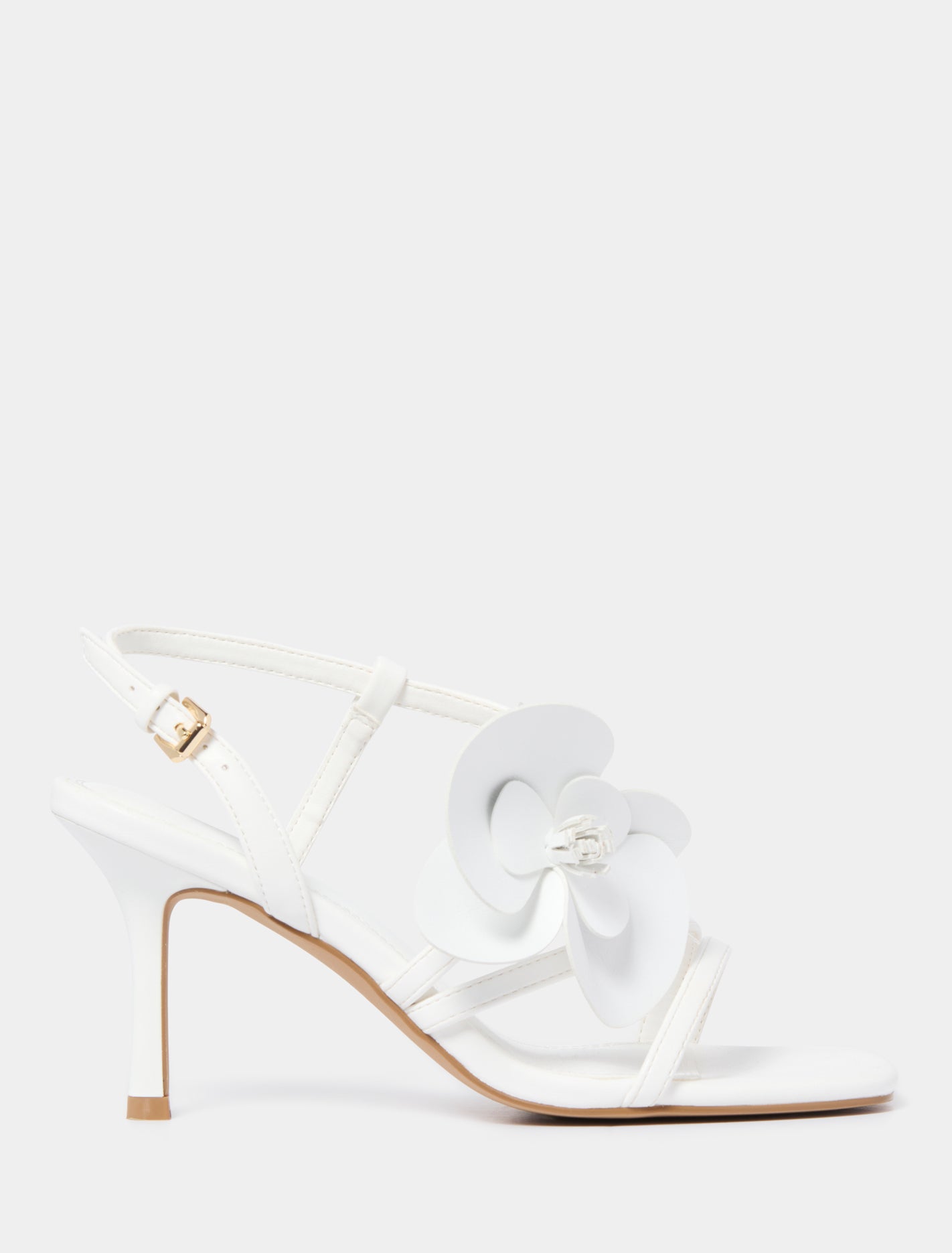 Forever New Women's Odette Flower Trim Sandal in White