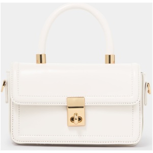 Forever New Women's Percy Mini Lock Top Handle Bag in Ivory