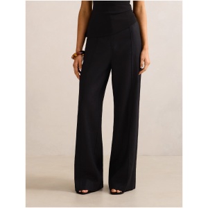 Forever New Women's Posey Linen Wide Leg Pants in Black