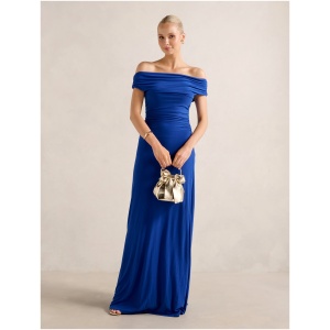 Forever New Women's Romy Off Shoulder Jersey Maxi Dress in Cosmic Blue