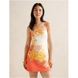 Forever New Women's Sinclair Strapless Linen Mini Dress in Mercia Floral