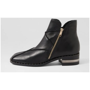 Foshan Black Leather Ankle Boots