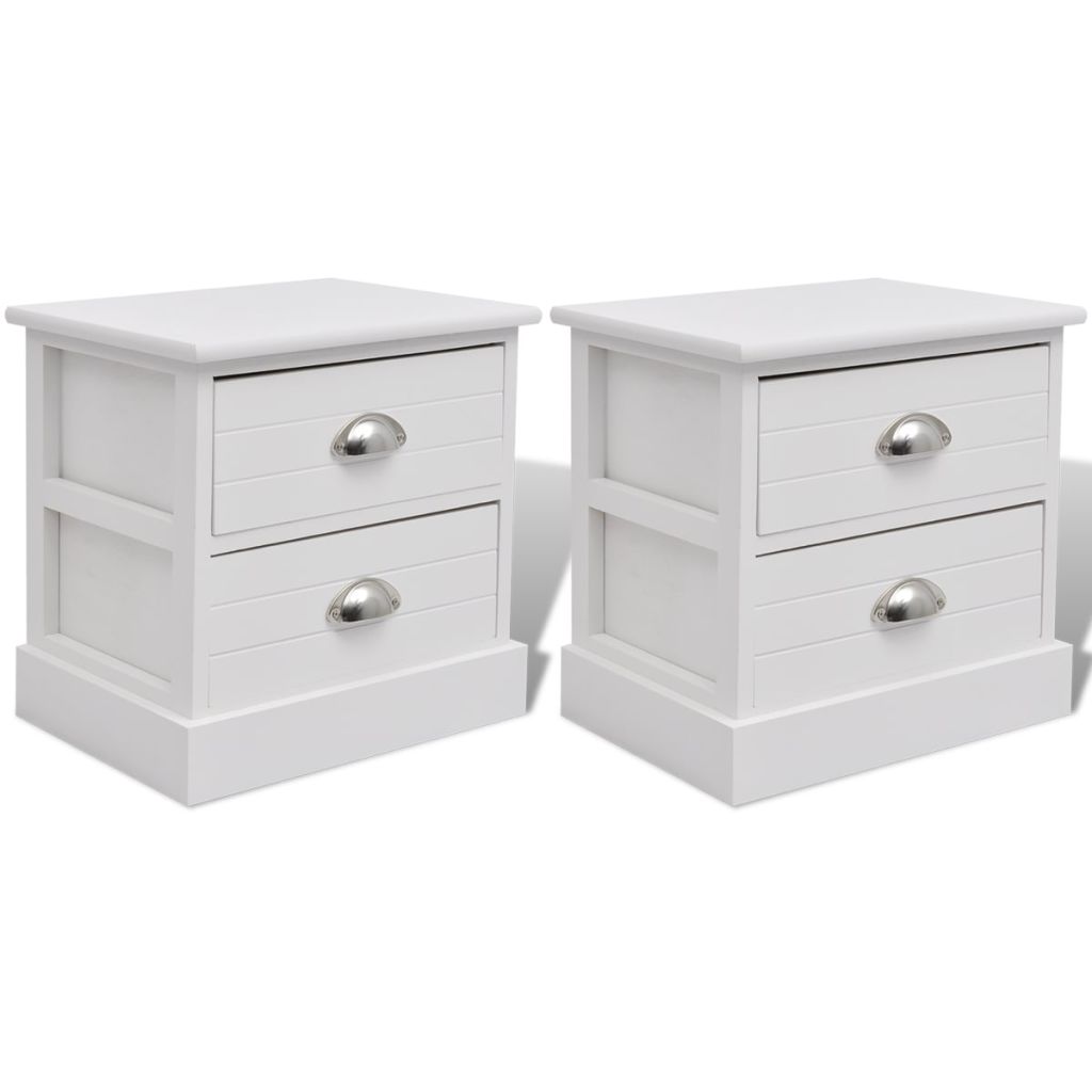 French Bedside Cabinets (2 Pcs) - White