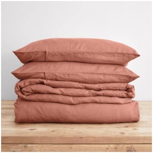 French Flax Linen Quilt Cover Set in Rosa