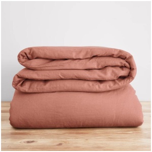 French Flax Linen Quilt Cover in Rosa