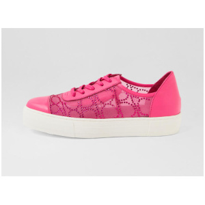 Fresno Hot Pink Jewels Leather Mesh Sneakers