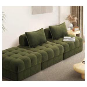 Gallery 3 Seater Sofa With Ottoman Green
