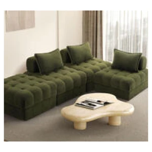 Gallery 4 Seater Sofa With Ottoman Green
