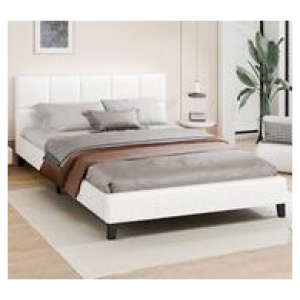 Gamora Queen Boucle Bed Frame White