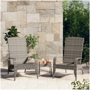 Garden Adirondack Chair Grey Poly Rattan