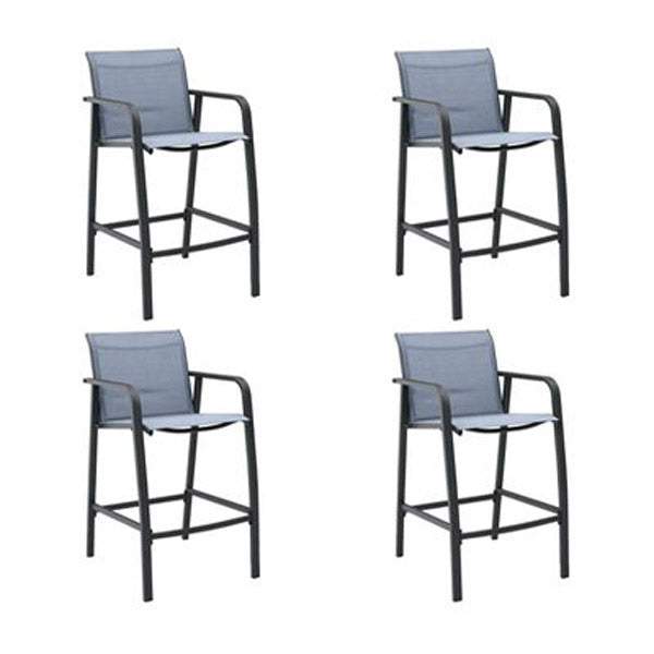 Garden Bar Chairs 4 Pcs Grey Textilene