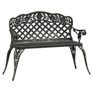 Garden Bench 108 Cm Cast Aluminium Green