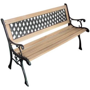 Garden Bench with Diamond-Patterned Backrest Nostalgic