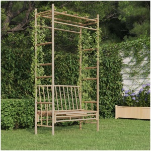 Garden Bench with Pergola 116 cm Bamboo