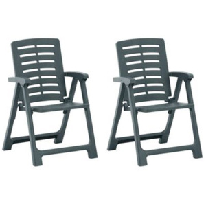 Garden Chairs 2 Pcs Plastic Green
