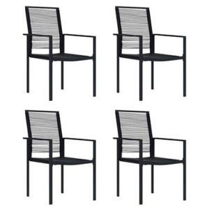 Garden Chairs 4 Pcs Pvc Rattan Black