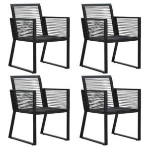 Garden Chairs 4 Pcs Rope Rattan Black
