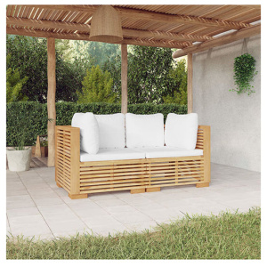 Garden Corner Sofas With Cushions 2 Pcs Solid Wood Teak