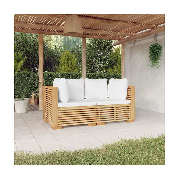 Garden Corner Sofas With Cushions 2 Pcs Solid Wood Teak